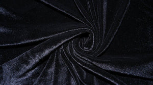 Black #56 Stretch Velvet Polyester Spandex 250 GSM Luxury Apparel Fabric 55"-56" Wide By The Yard