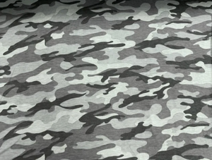 Camouflage DBP Print #588 Charcoal Double Brushed Polyester Spandex Apparel Stretch Fabric 190 GSM 58"-60" Wide By The Yard