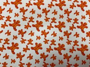 Gingerbread Man Bullet Print #470 Ribbed Scuba Techno Double Knit 2-Way Stretch Poly Spandex Apparel Craft Fabric 58"-60" Wide BTY
