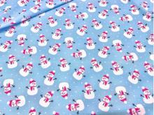 Load image into Gallery viewer, Snowman Christmas Bullet Print #663 Ribbed Scuba Techno Double Knit 2-Way Stretch Poly Spandex Apparel Craft Fabric 58&quot;-60&quot; Wide BTY