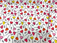 Load image into Gallery viewer, Heart Lollipop V-Day Bullet Print #834 Ribbed Scuba Techno Double Knit 2-Way Stretch Poly Spandex Apparel Craft Fabric 58&quot;-60&quot; Wide BTY
